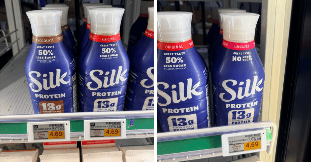 silk protein milk kroger shelf image