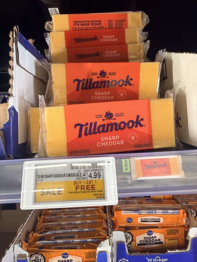 tillamook cheese kroger shelf image (2)