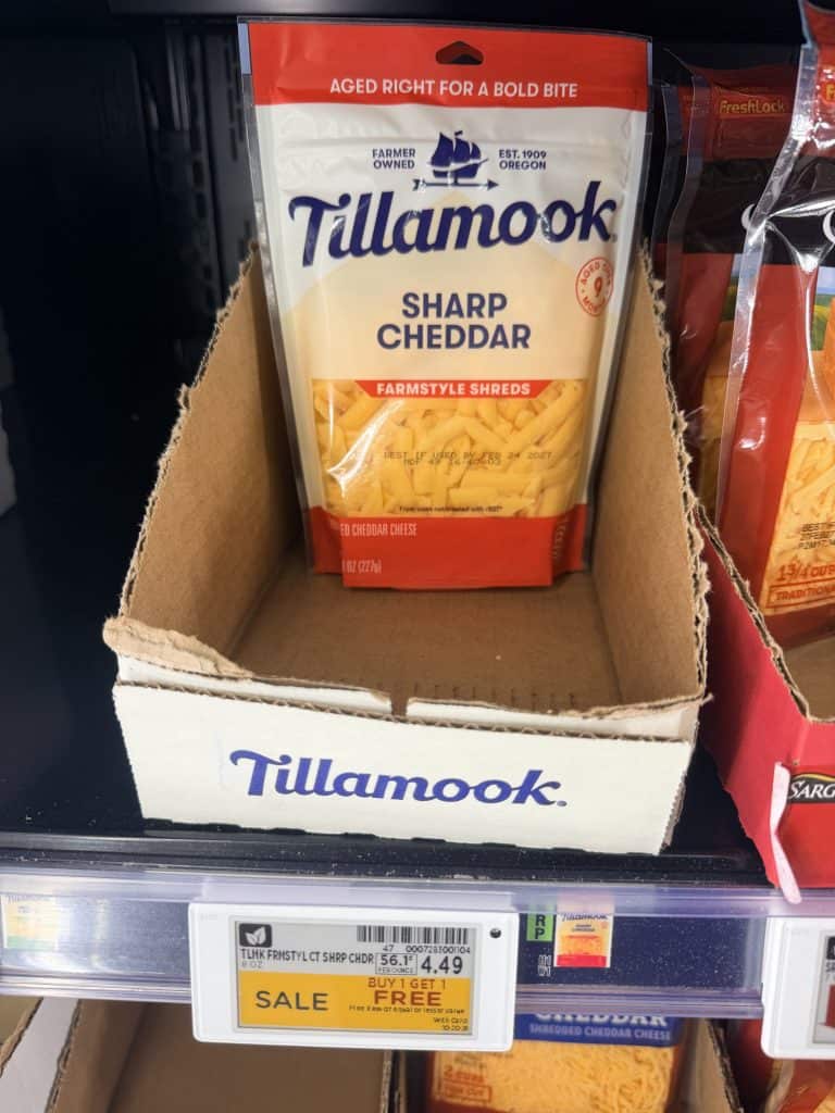 tillamook cheese kroger shelf image (2)